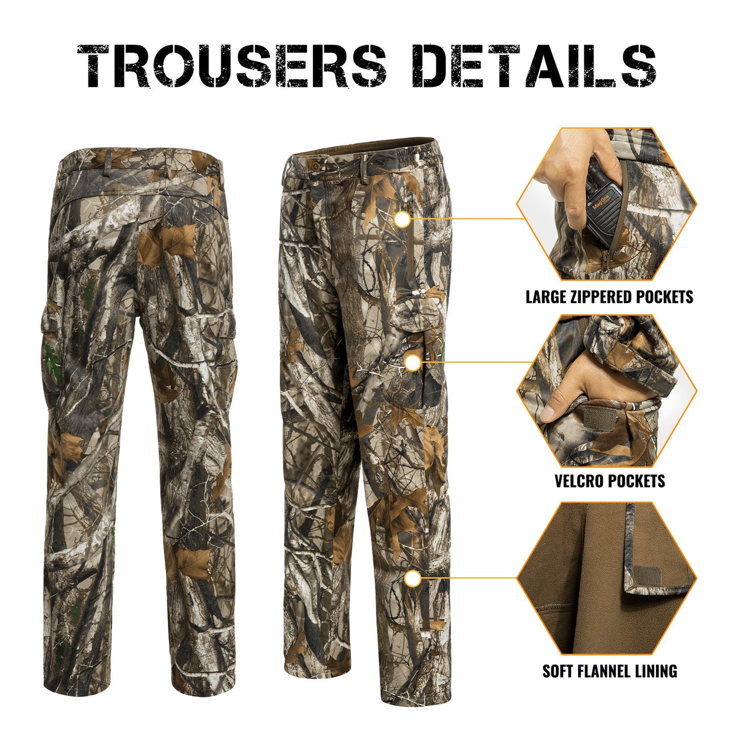 Quiet Hunting Clothes Suit Clothing Gear Camouflage Hoodie Jacket Pants-4