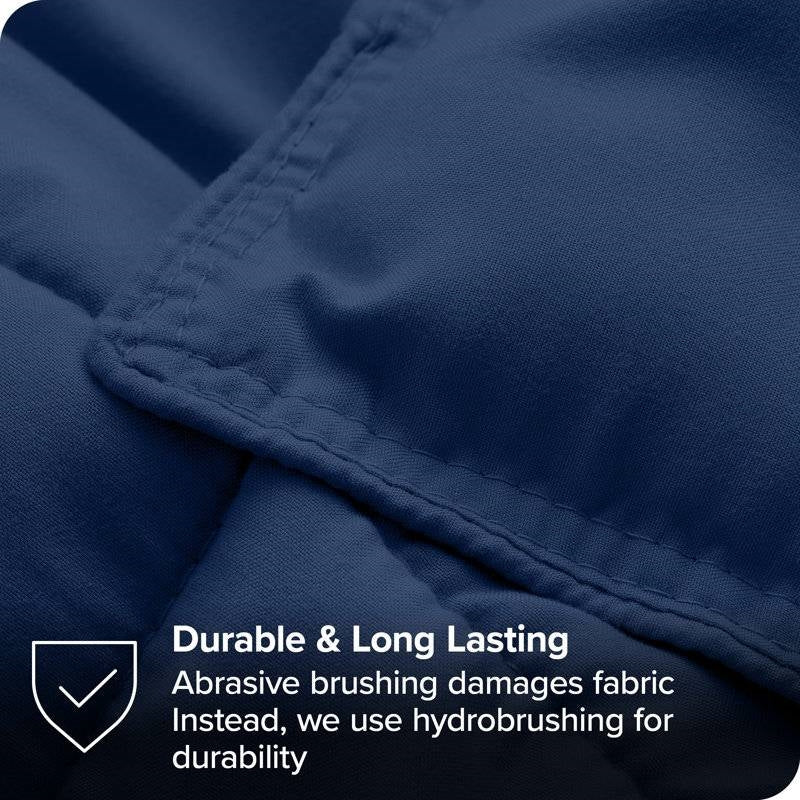 Twin/Twin XL size Super Soft Down Alternative Comforter Set in Navy Blue-4