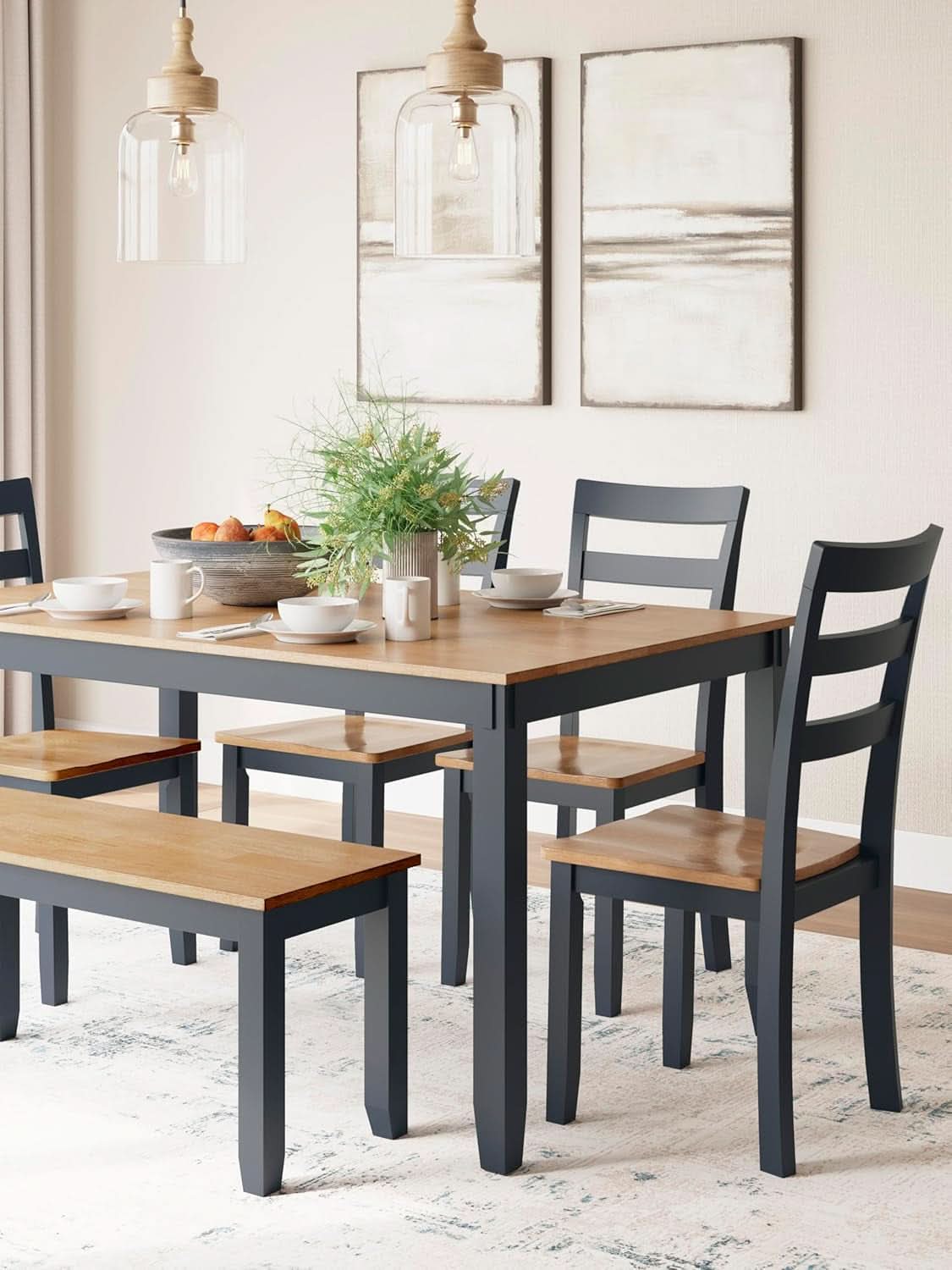 Intercontinental Mango Wood Dining Table Set Cerulean-4