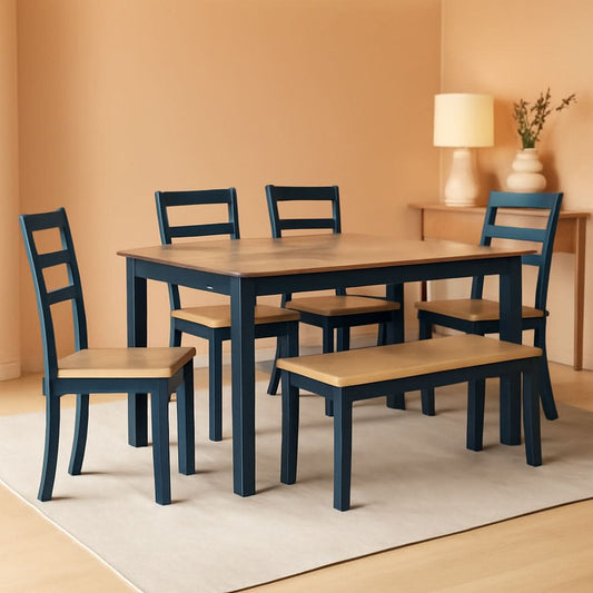 Intercontinental Mango Wood Dining Table Set Cerulean-0