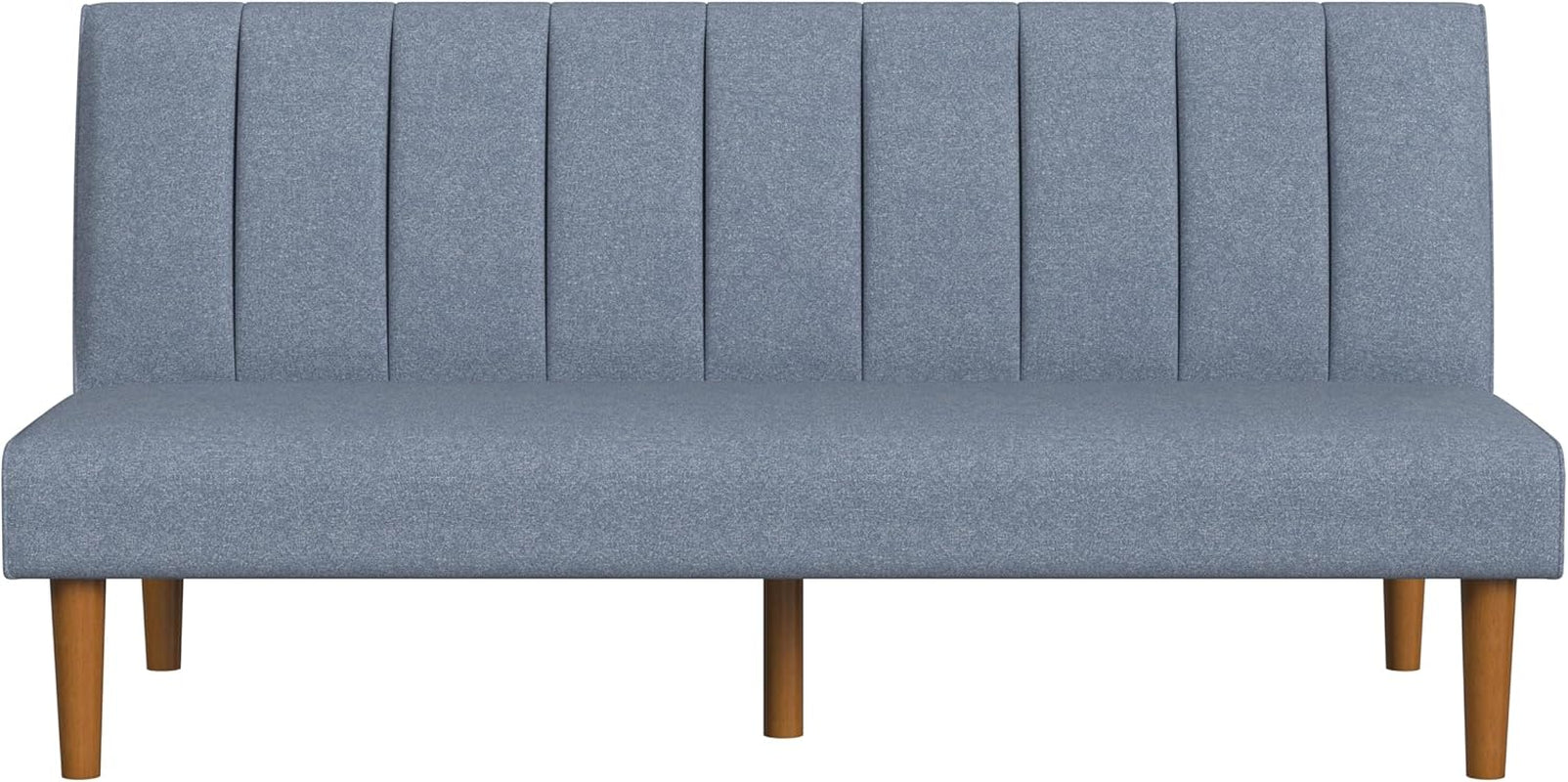 Blue Upholstered Convertible Futon Sofa Bed Dormitory-0