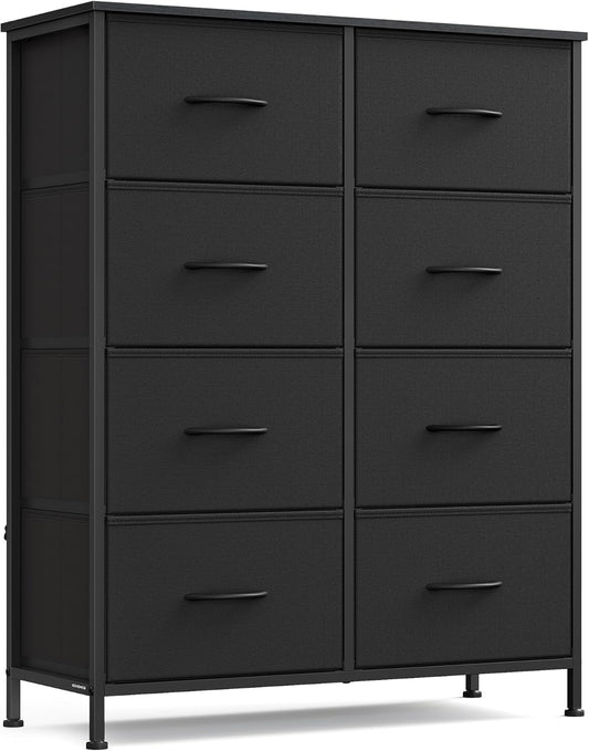 Black Eight Drawer Dresser For Bedroom Organization-0