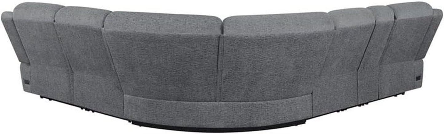 Bahrain 6 Piece Charcoal Motion Sectional Sofa Living Room-3