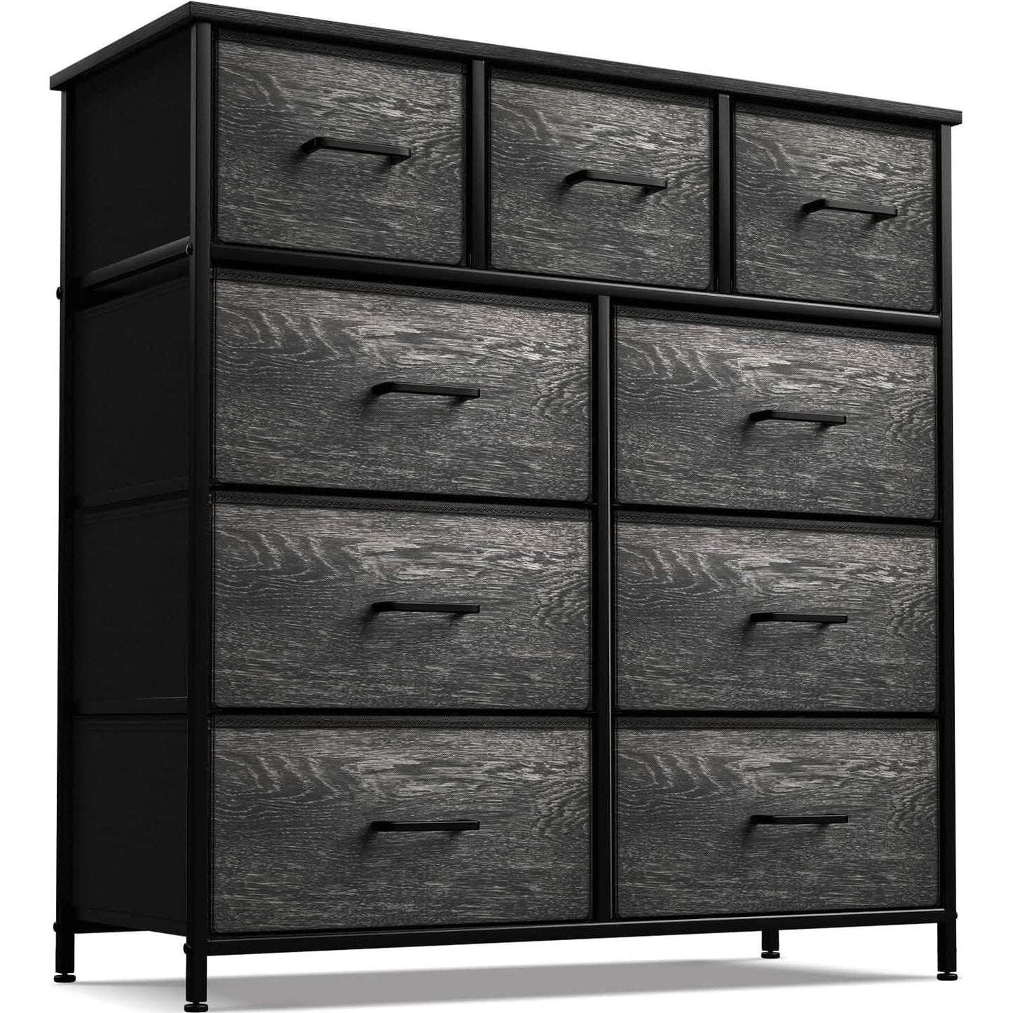 Faux Wood Dresser 9 Drawers For Bedroom Furniture Storage-1