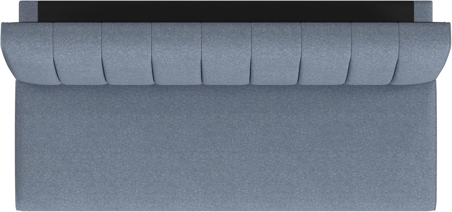 Blue Upholstered Convertible Futon Sofa Bed Dormitory-3