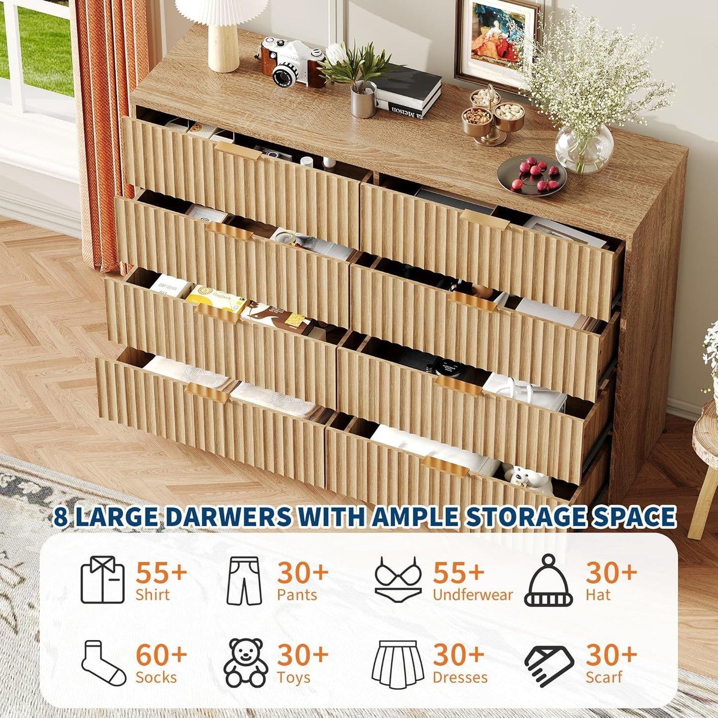 Eight Drawer Dresser Multifunctional Bedroom Storage-4