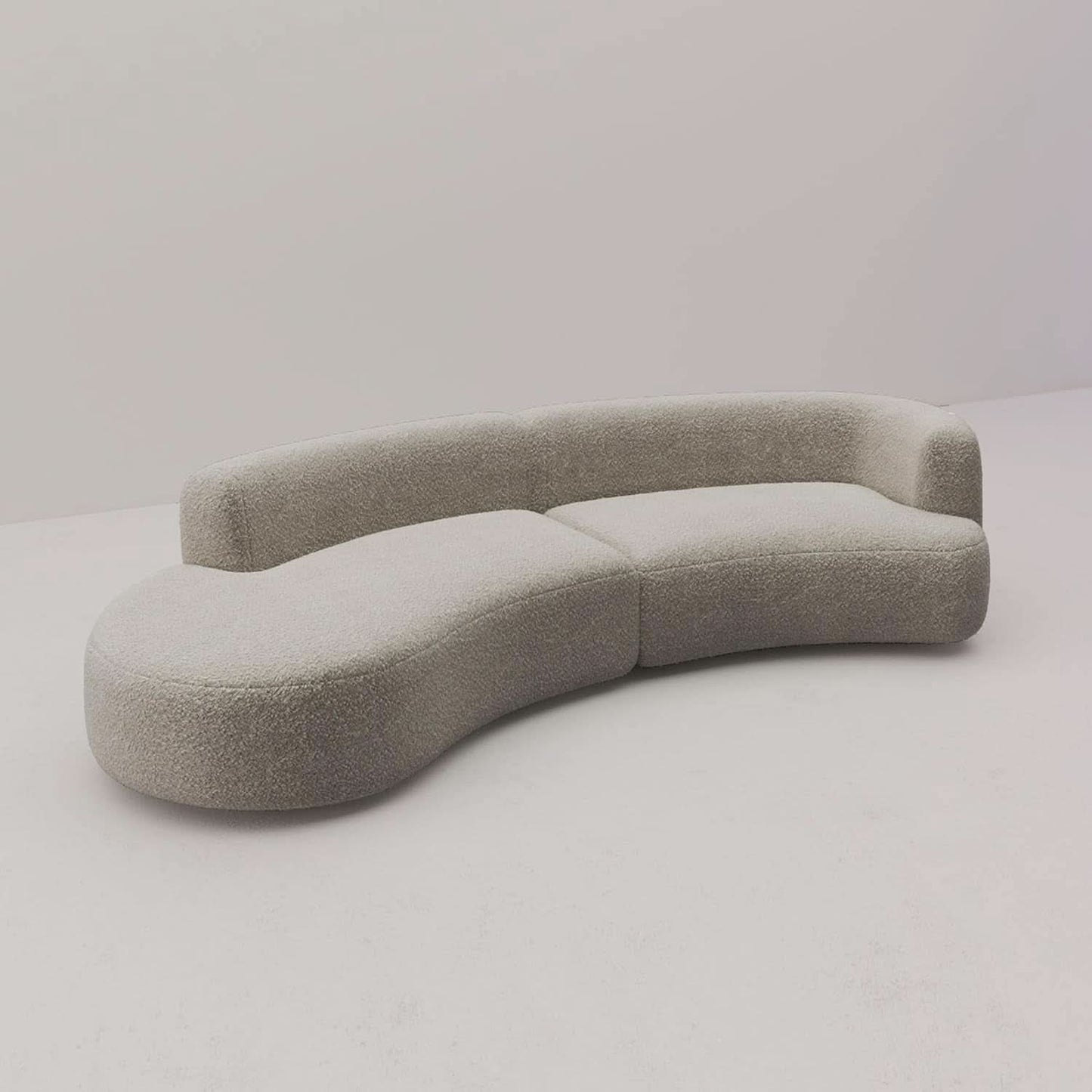 Light Coffee Curved Sectional Sofa For Living Room-4