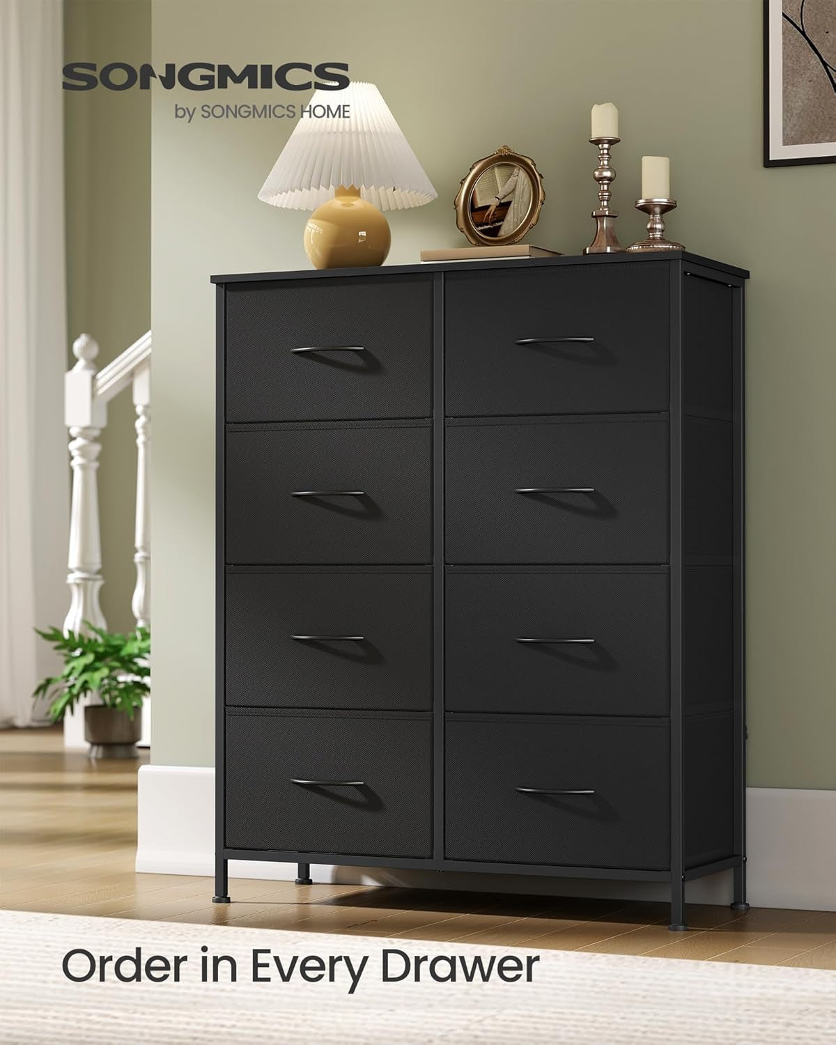 Black Eight Drawer Dresser For Bedroom Organization-2
