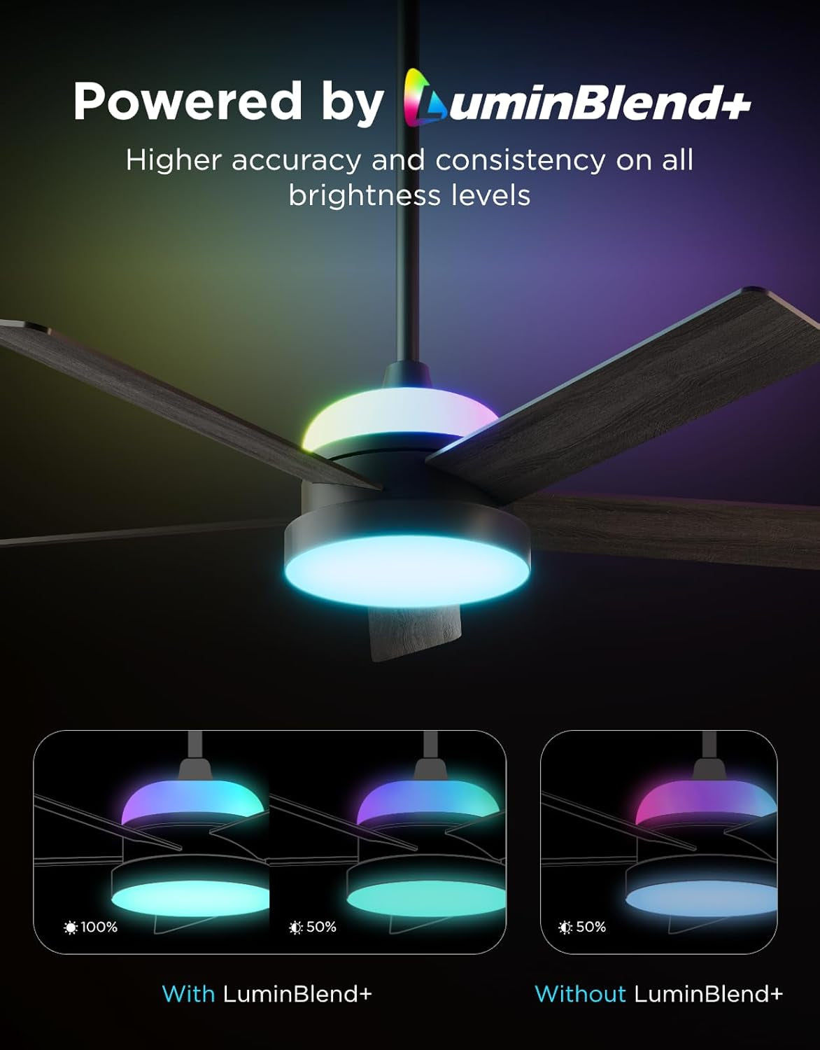 52 Inches Black Industrial Ceiling Fan With Lighting-1