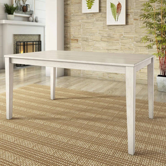 Farmhouse 36 x 60 inch Rectangular Dining Table in Antique White Wood Finish-0