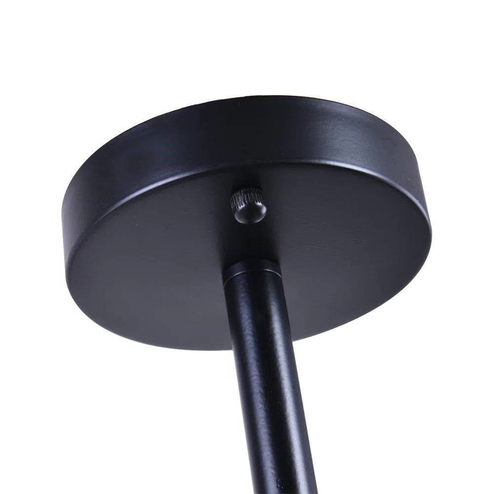 Mid-Century Modern 6-Light Semi Flush Mount Sputnik Ceiling Light in Black-3