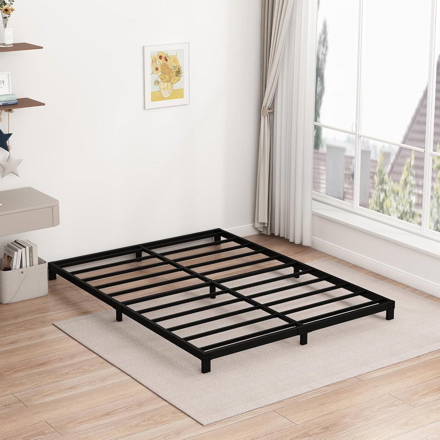 California King 5-inch Heavy Duty Metal Bed Frame with 3,000 lb. Weight Capacity-0
