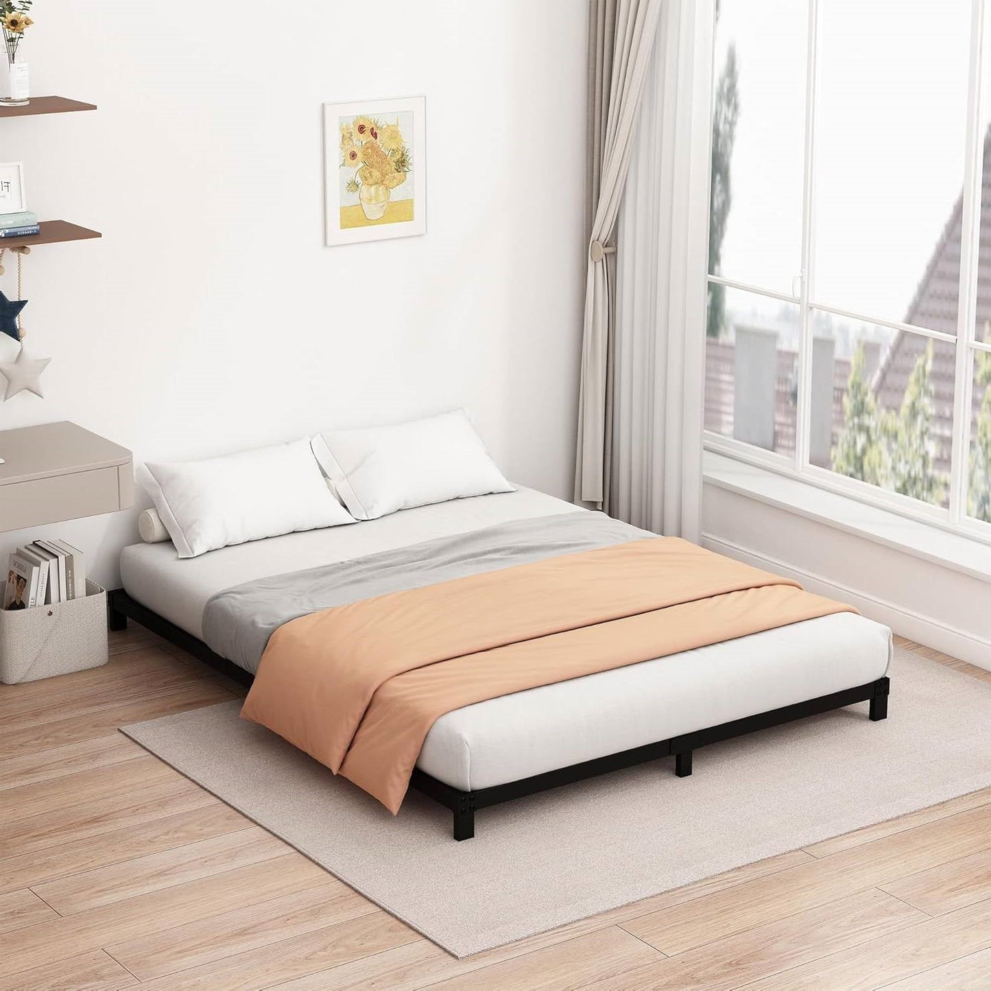 California King 5-inch Heavy Duty Metal Bed Frame with 3,000 lb. Weight Capacity-1