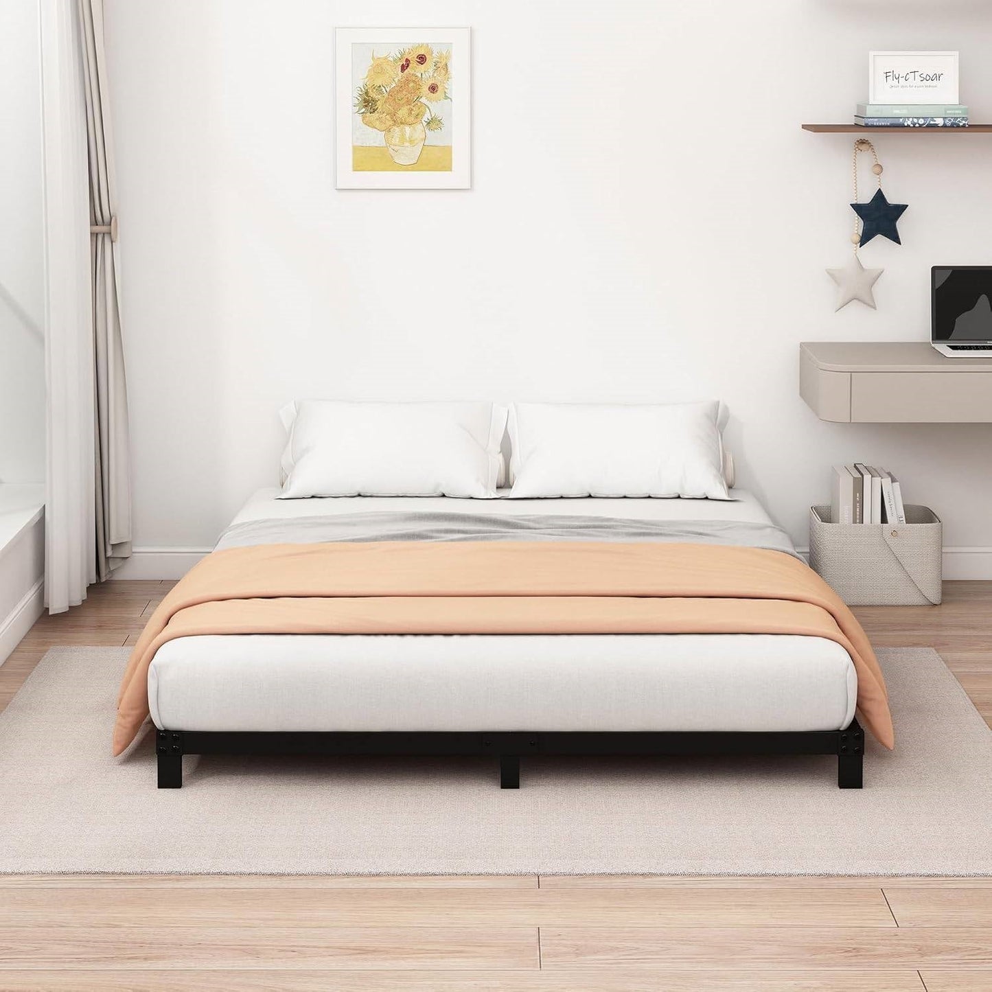California King 5-inch Heavy Duty Metal Bed Frame with 3,000 lb. Weight Capacity-2