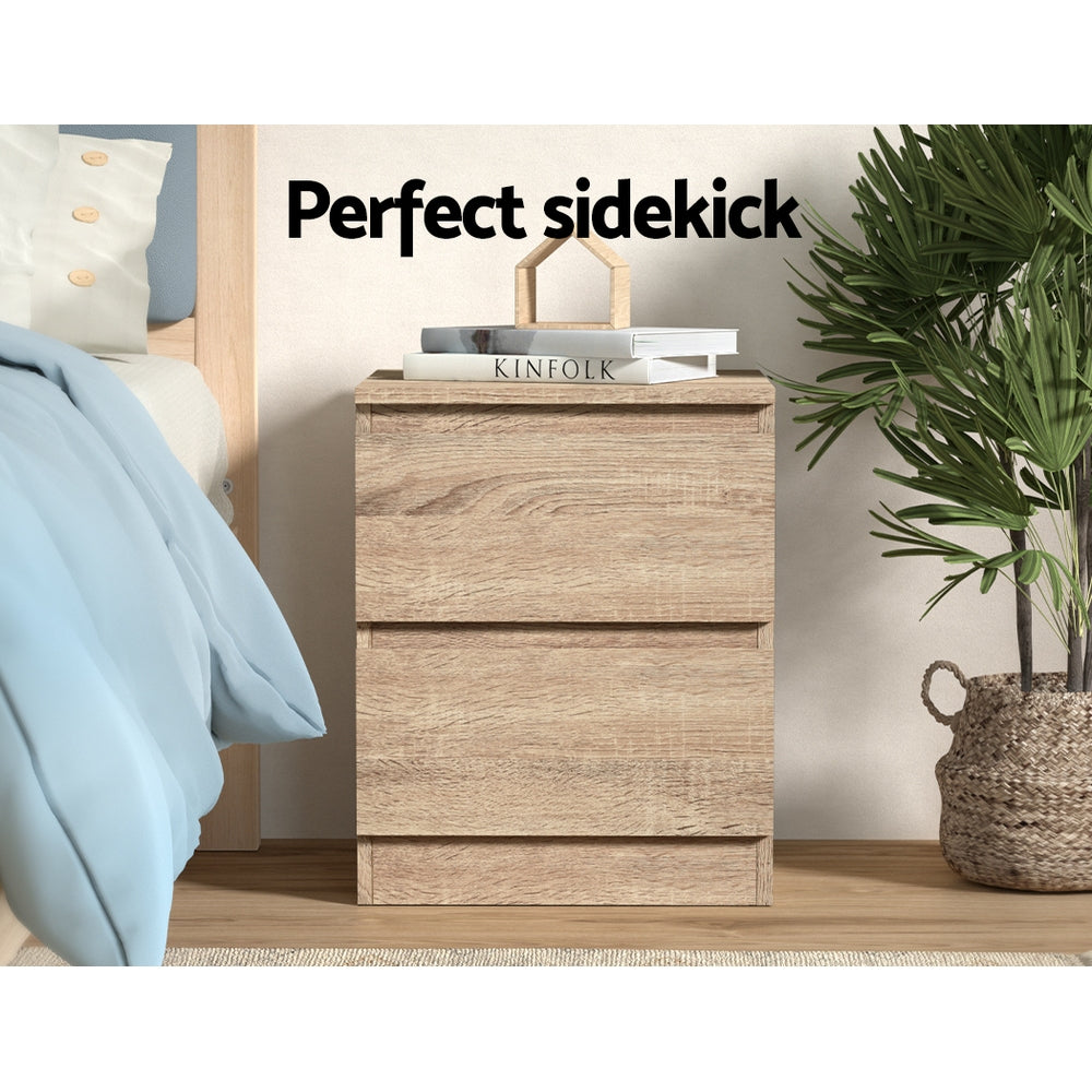 NNEDSZ Bedside Tables Drawers Side Table Bedroom Furniture Nightstand Wood Lamp-4