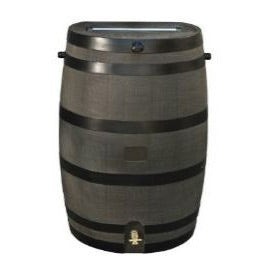 50-Gallon Wood Grain Rain Barrel with Brass Spigot-0
