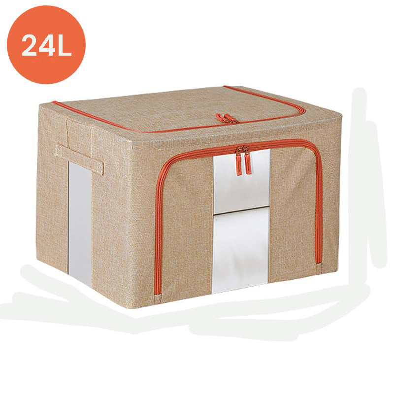 NNEDSZ 24L Cloth Storage Box Closet Organizer Storage Bags Clothes Storage Bags Wardrobe Organizer Idea CREAM-0