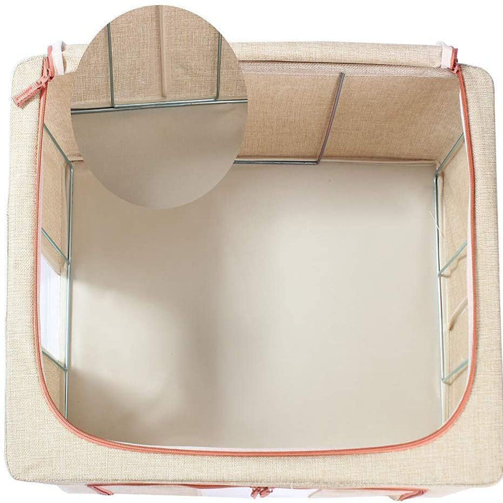 NNEDSZ 24L Cloth Storage Box Closet Organizer Storage Bags Clothes Storage Bags Wardrobe Organizer Idea CREAM-3