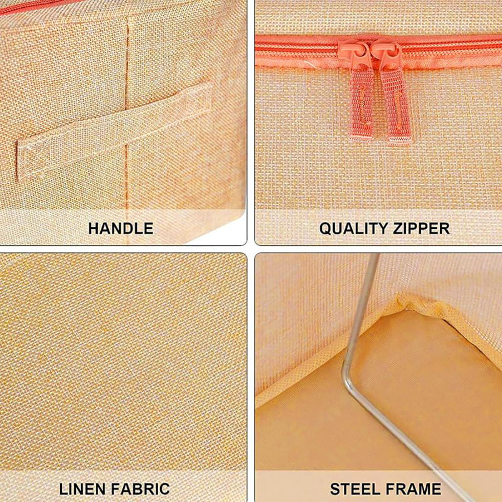 NNEDSZ 24L Cloth Storage Box Closet Organizer Storage Bags Clothes Storage Bags Wardrobe Organizer Idea CREAM-4