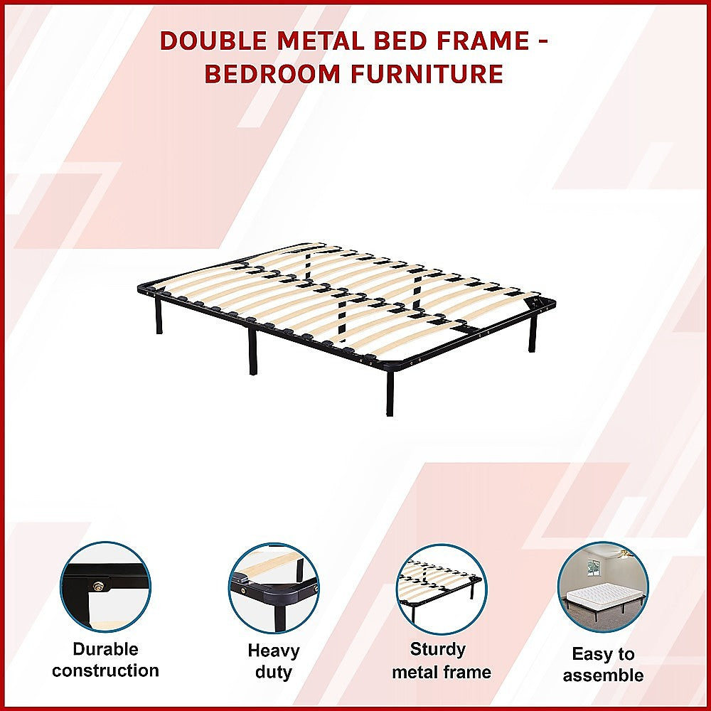 NNEDSZ Double Metal Bed Frame - Bedroom Furniture-2
