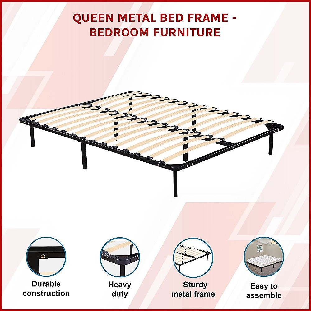 NNEDSZ Queen Metal Bed Frame - Bedroom Furniture-2