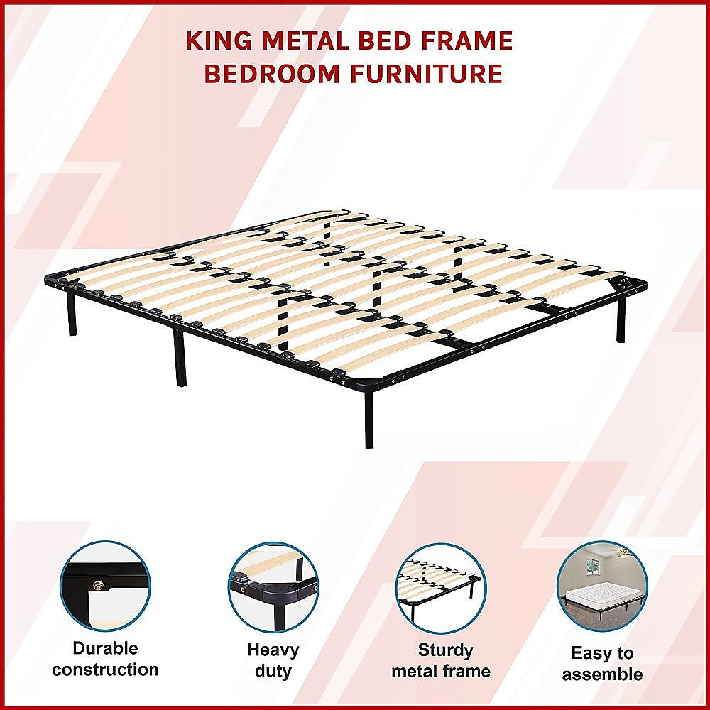 NNEDSZ King Metal Bed Frame - Bedroom Furniture-2