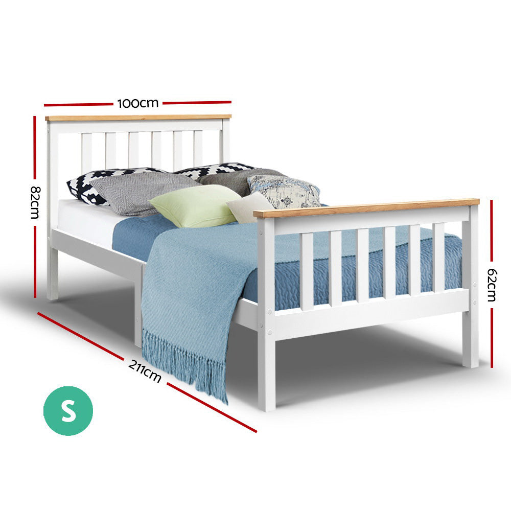 NNEDSZ Single Wooden Bed Frame Bedroom Furniture Kids-1