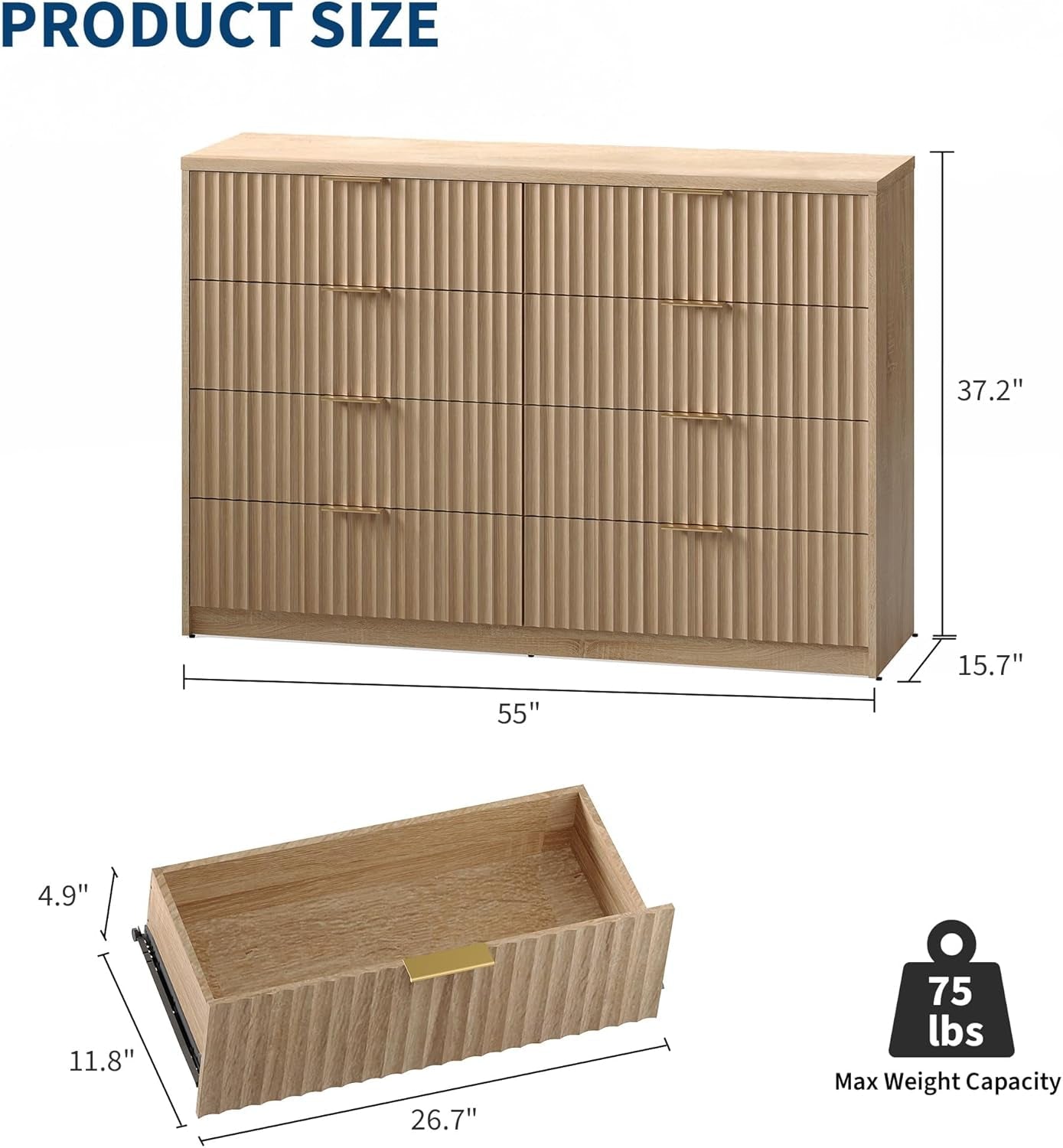 Eight Drawer Dresser Multifunctional Bedroom Storage-1