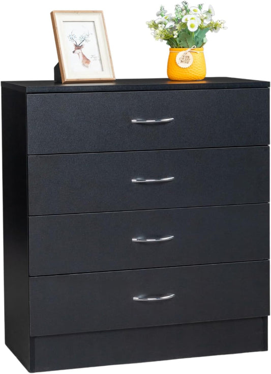 Black Four Drawer Dresser for Bedroom Organization-0