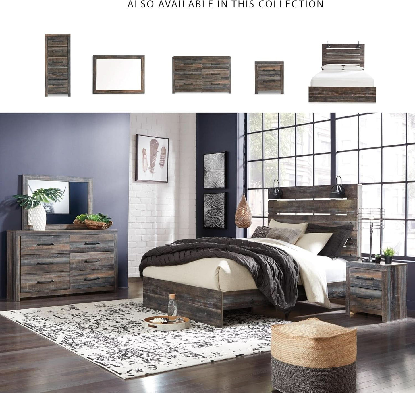 Rusticated Six Drawer Dresser Weathered Brown Bedroom-4