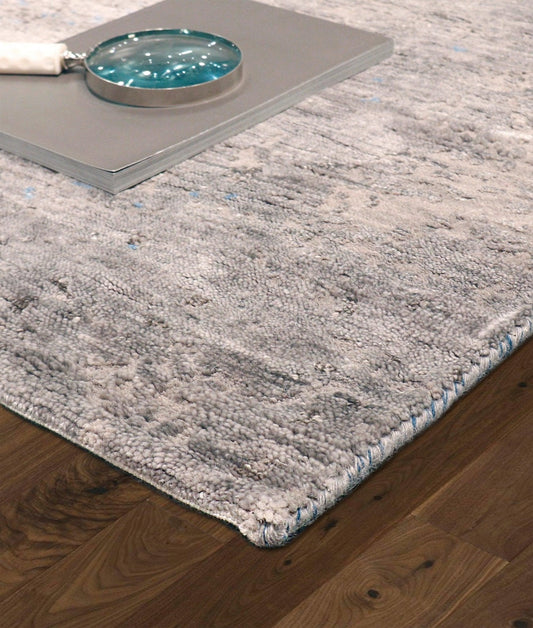 Canvello Modern Blue And Grey Area Rugs - 8'11" X 12'