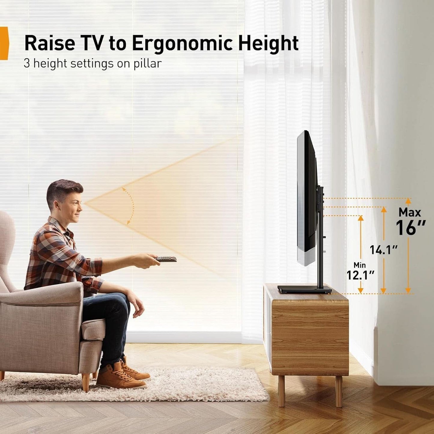Tabletop TV Stand 23 to 60 Inches Height Adjustable-3
