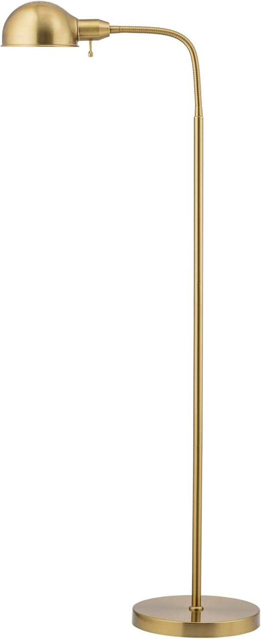 Antique Brass Adjustable Floor Lamp With Gooseneck-0