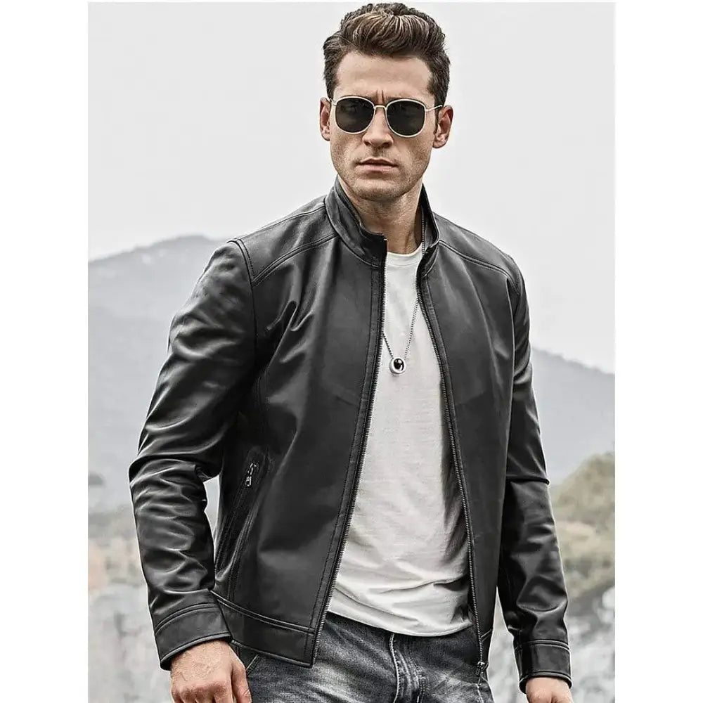 Men’s Leather Biker Jacket-2