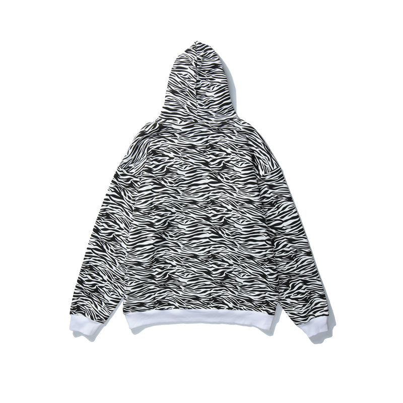 Streetwear Green Zebra Pattern Hoodies Sweatshirt Hip Hop Hoodie Autumn Harajuku Pullover Oversize Unisex Clothes-4