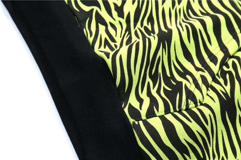 Streetwear Green Zebra Pattern Hoodies Sweatshirt Hip Hop Hoodie Autumn Harajuku Pullover Oversize Unisex Clothes-3