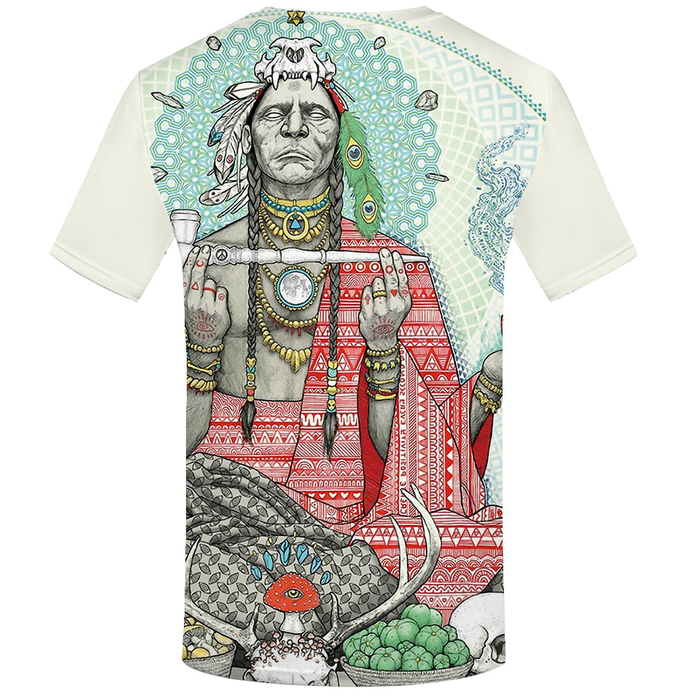 Men Harajuku T-shirts 3d America Tshirt Printed Feather Tshirts Casual Colorful Anime Clothes-3