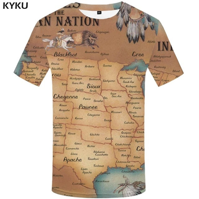 Men Harajuku T-shirts 3d America Tshirt Printed Feather Tshirts Casual Colorful Anime Clothes-6