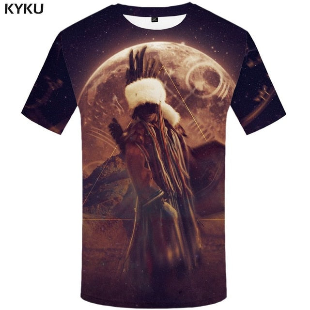 Men Harajuku T-shirts 3d America Tshirt Printed Feather Tshirts Casual Colorful Anime Clothes-8