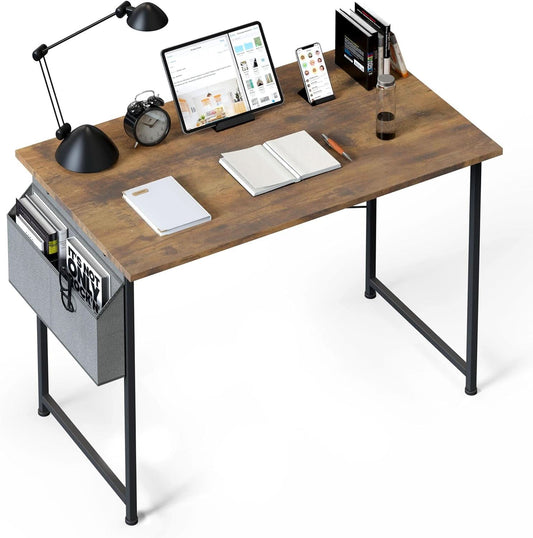 40 Inch Small Space Writing Desk With Headphone Hooks-0